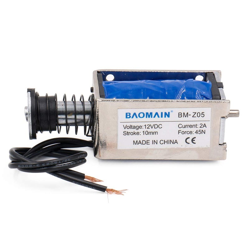 Baomain Solenoid Electromagnet BM-Z05 DC 12V 2A Push Type Open Frame 10mm 45N 9.9LB - Image 5